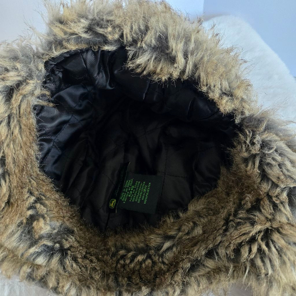 Women's John Deere Plaid Trapper Hat One Size Pink Black Faux Fur - Picture 11 of 12